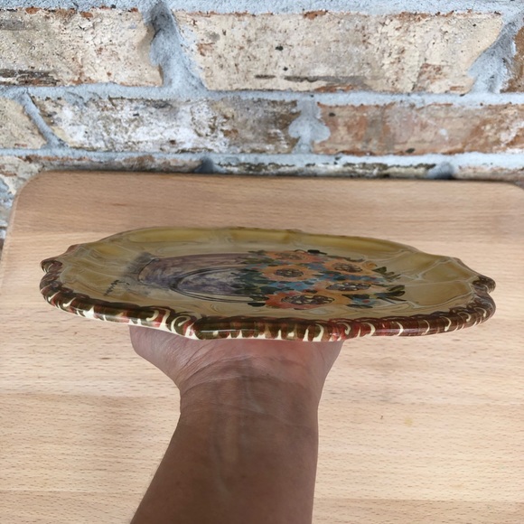 Vintage Italica Ars Italy Pottery Signed Lazzaro Serving Plate/ Vanity Accents - Picture 6 of 12